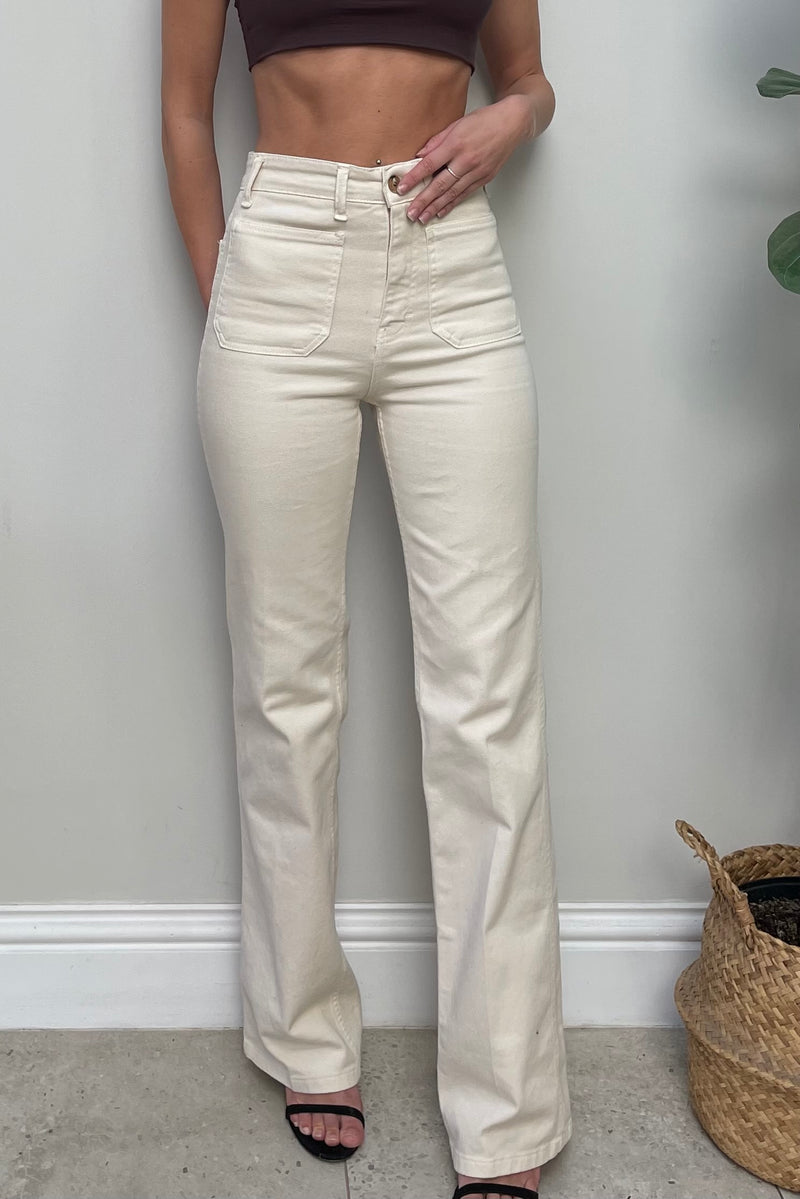 Belle Flare Jeans Ivory