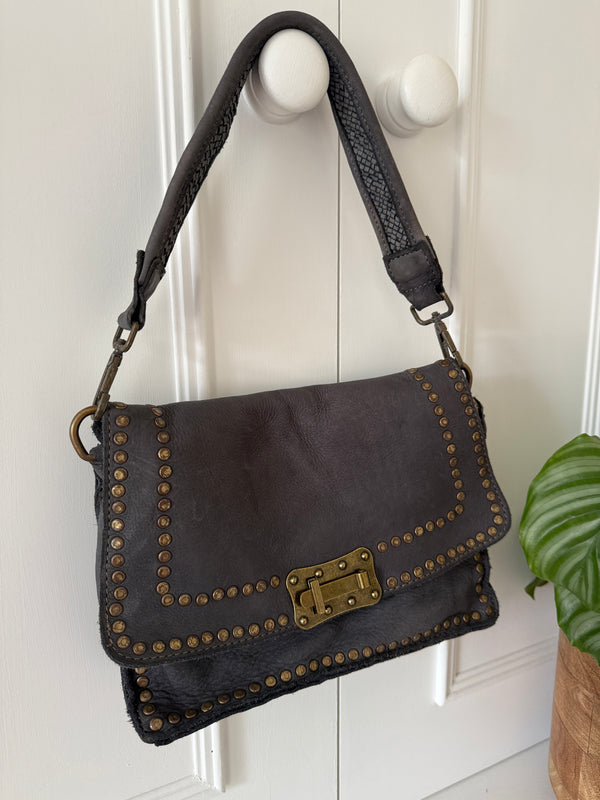 Studded Vintage Leather Handbag