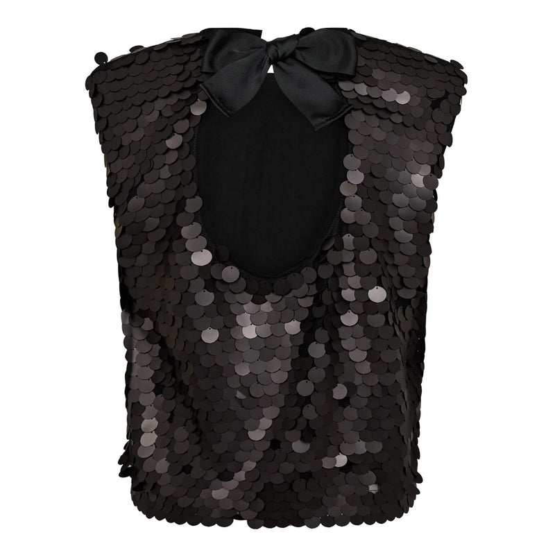 Maxi Sequin Top Black