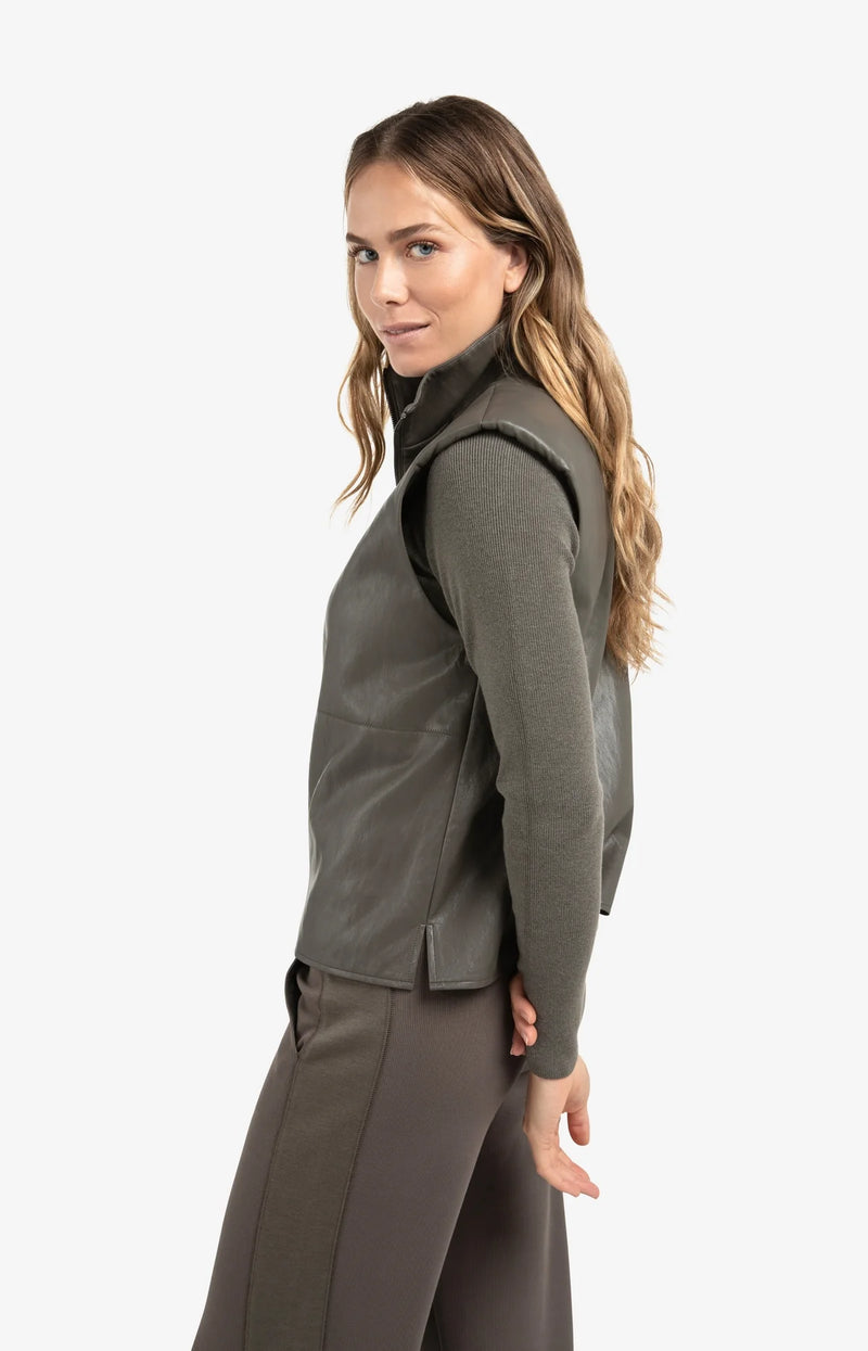 Abbie Faux Leather 1/4 Zip