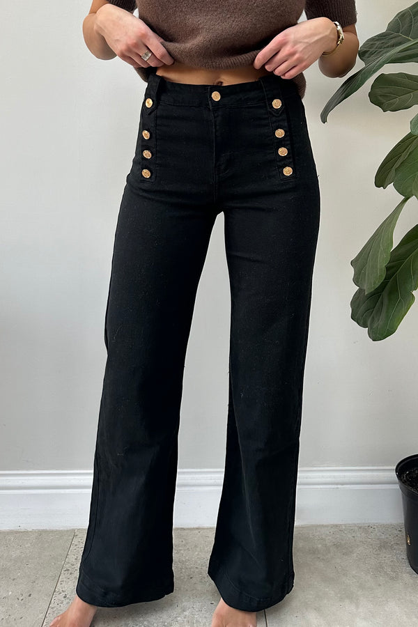 Pascal Button Jeans Black