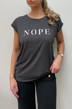 Slogan Tee Grey Nope