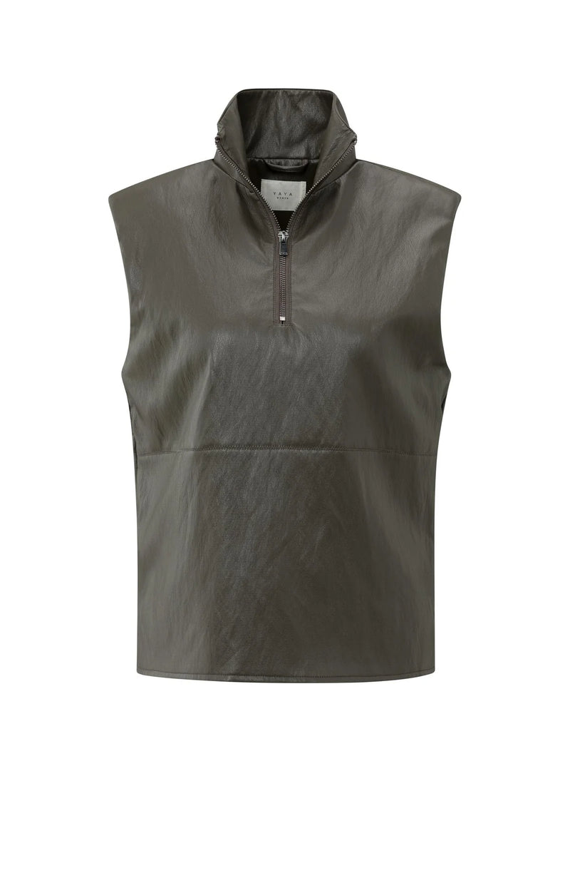 Abbie Faux Leather 1/4 Zip