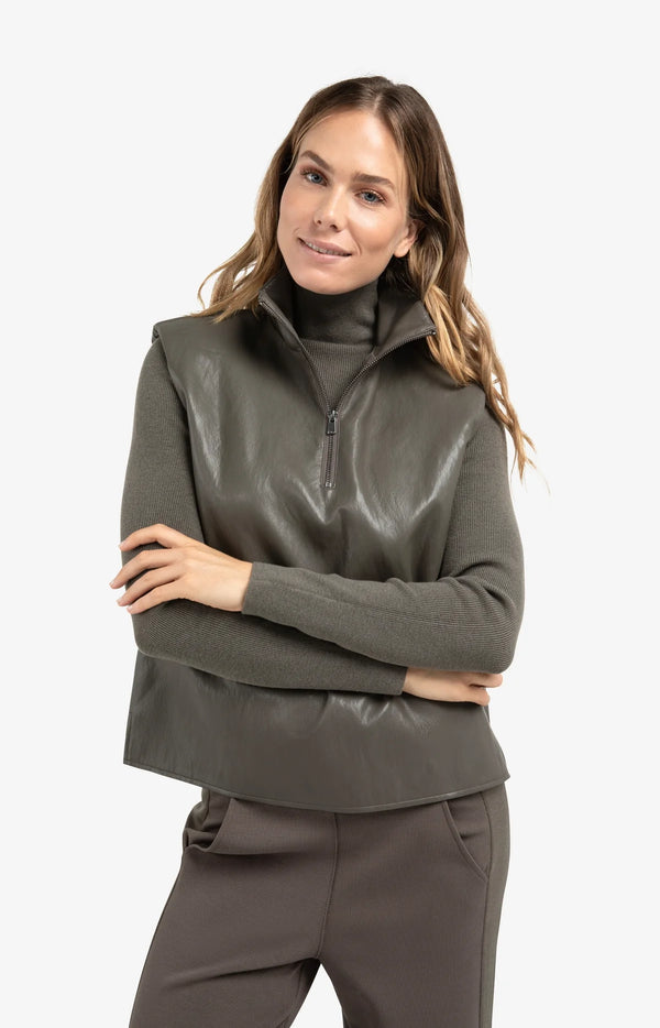 Abbie Faux Leather 1/4 Zip