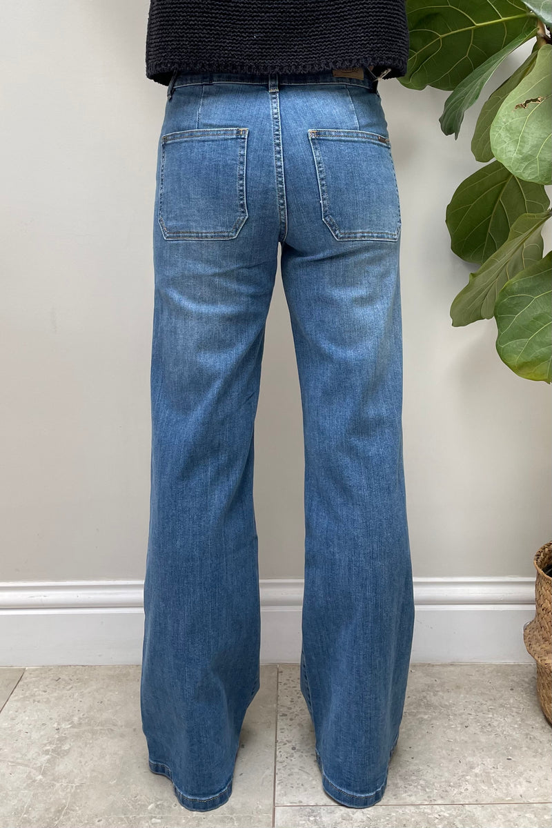 Ginny Mid Denim Flares