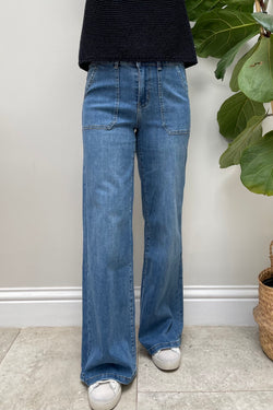 Ginny Mid Denim Flares