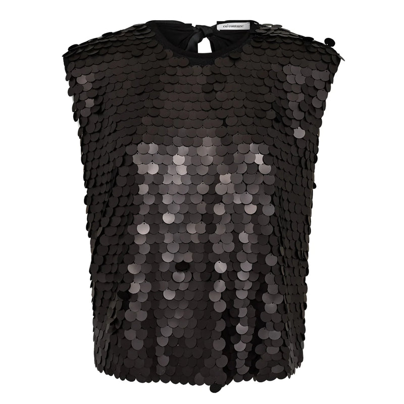 Maxi Sequin Top Black