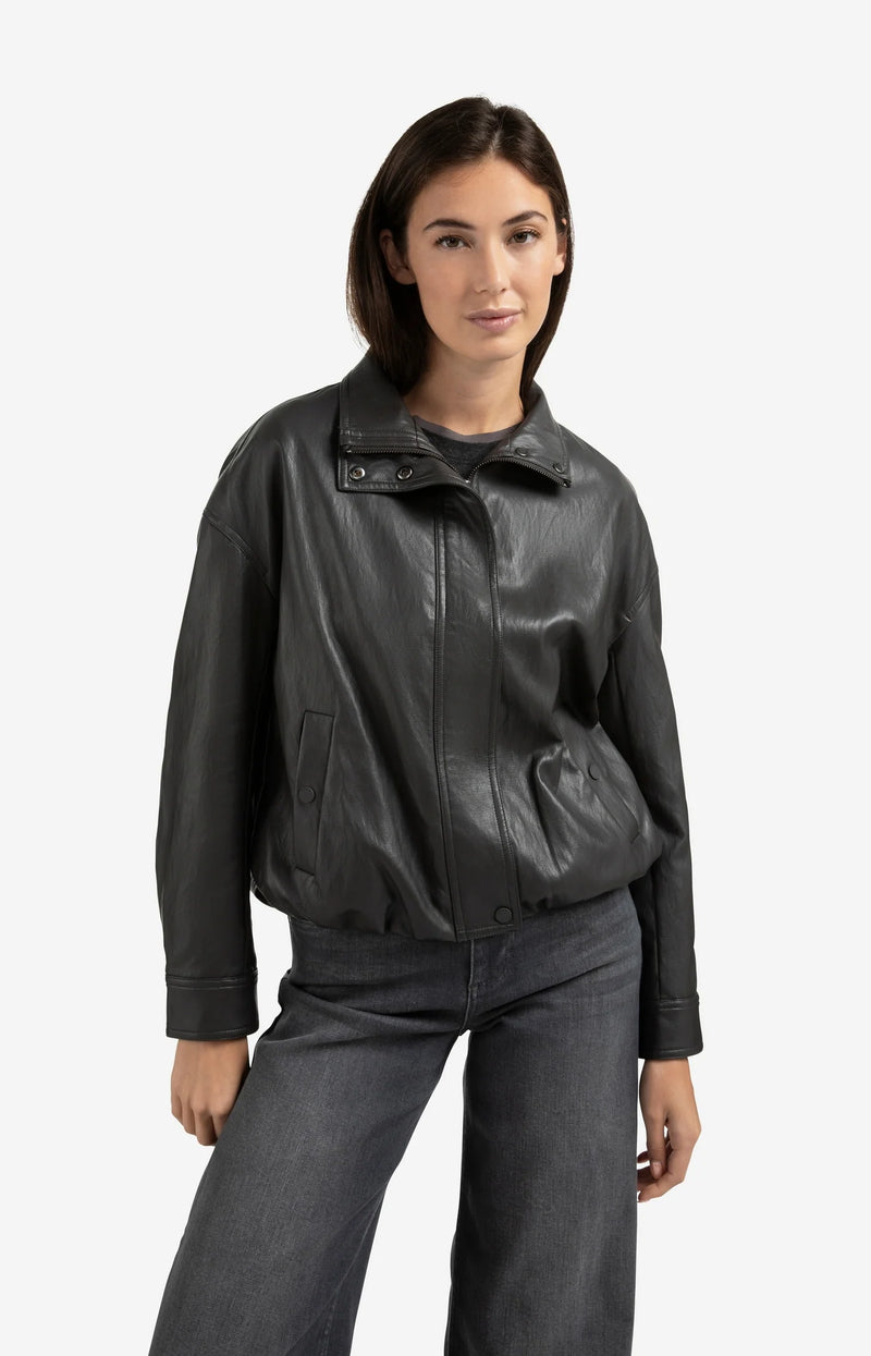 Leon Faux Leather Jacket Choc