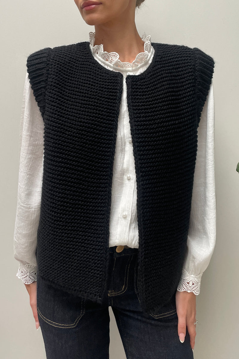 Wren Knit Gilet Noir