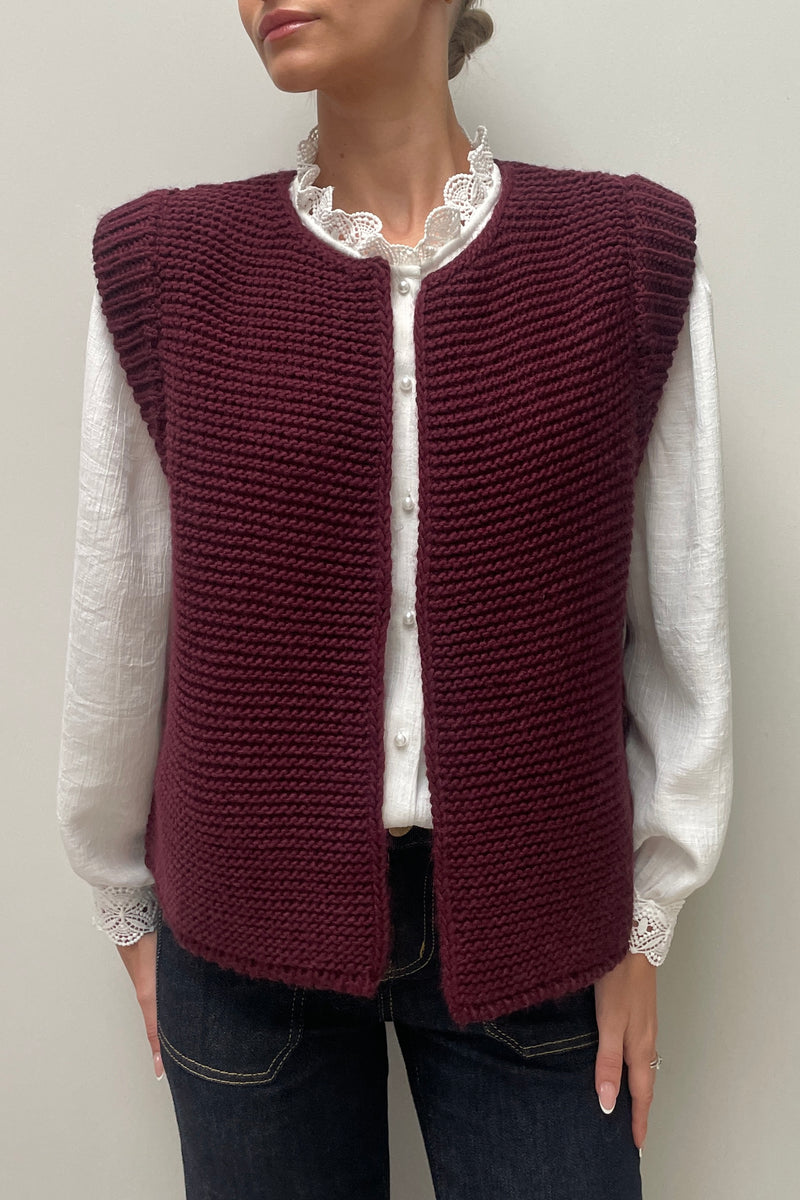 Wren Knit Gilet Berry