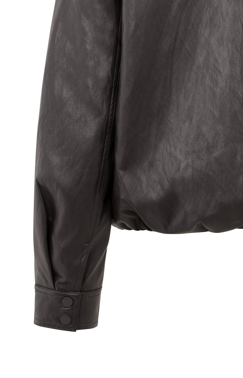 Leon Faux Leather Jacket Choc