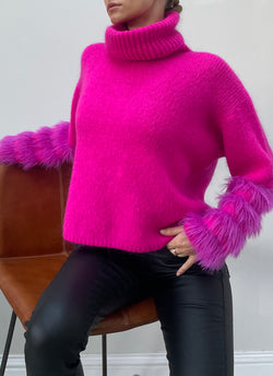 Nora Faux Fur Trim Sweater