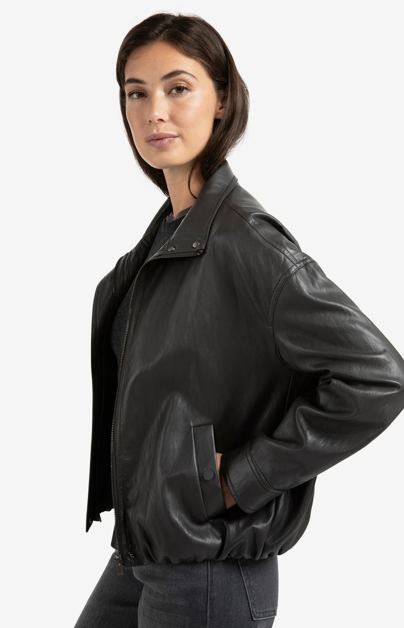 Leon Faux Leather Jacket Choc