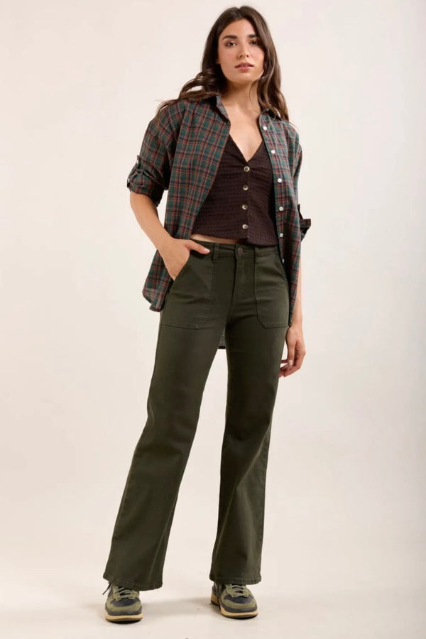 Ginny Khaki Flares