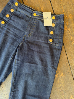 Jodi Button Dark Denim Flares