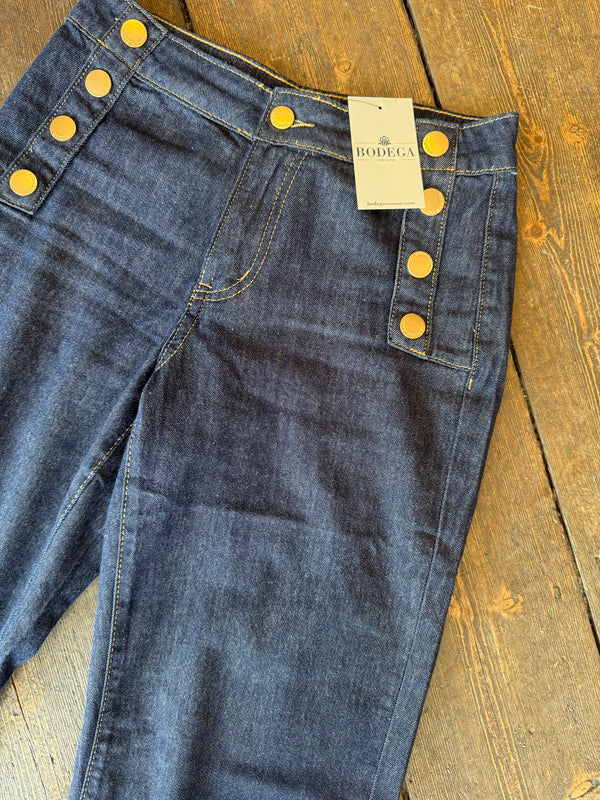 Jodi Button Dark Denim Flares