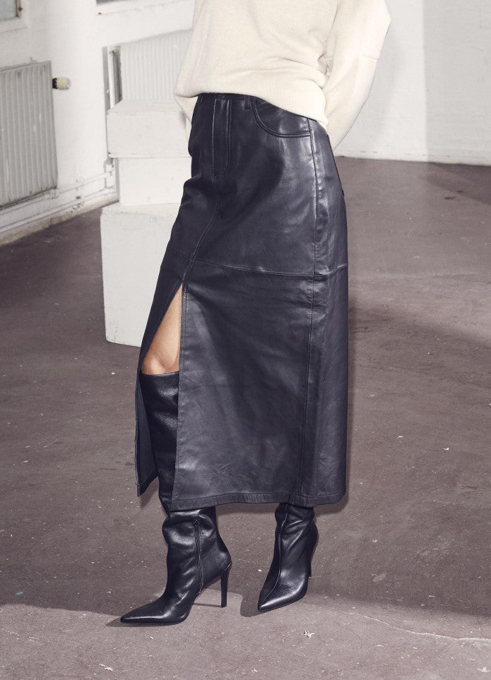 Phoebe Leather Skirt