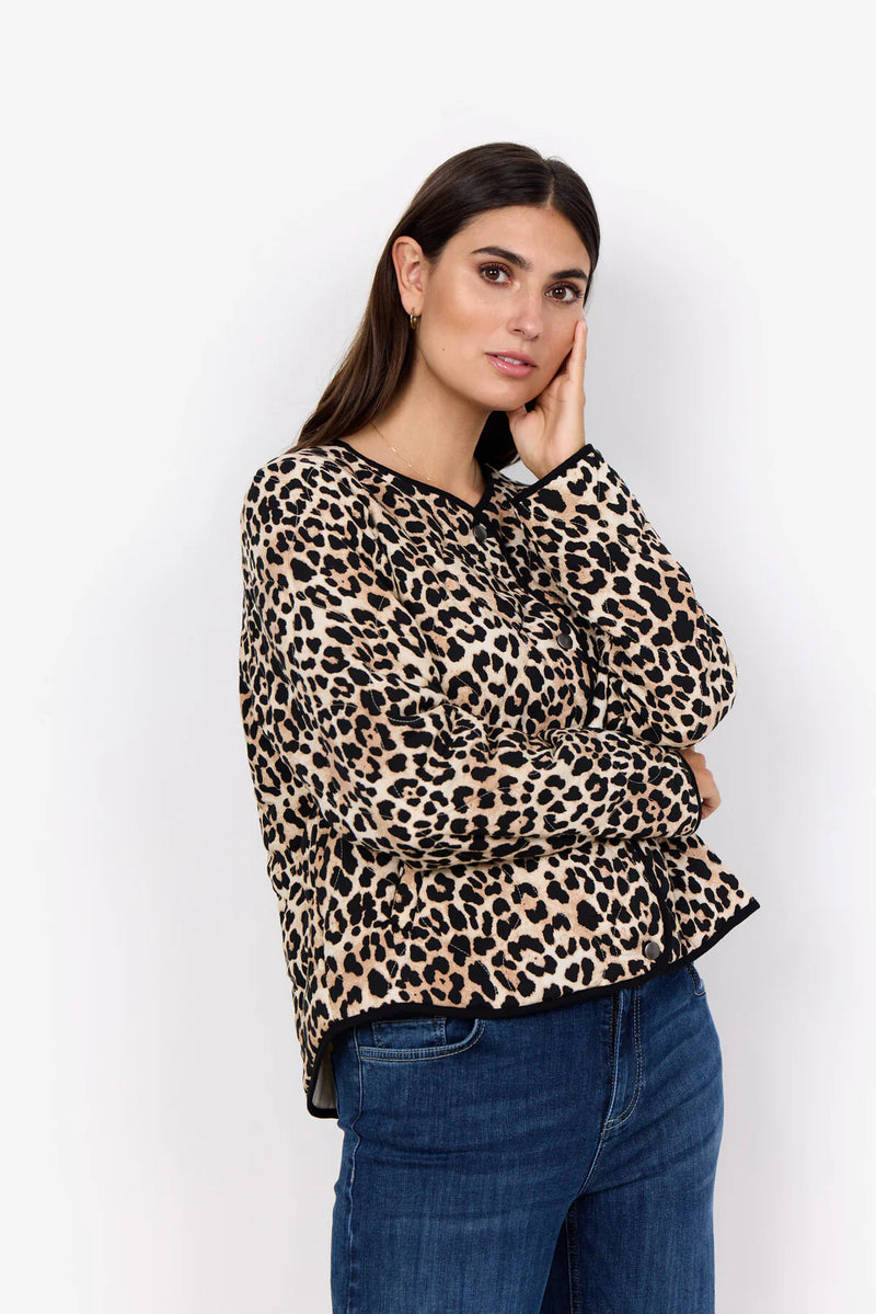 Tia Leopard Print Quilted Jacket