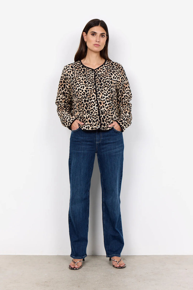 Tia Leopard Print Quilted Jacket