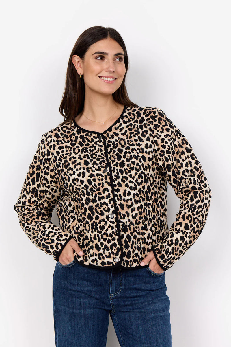 Tia Leopard Print Quilted Jacket