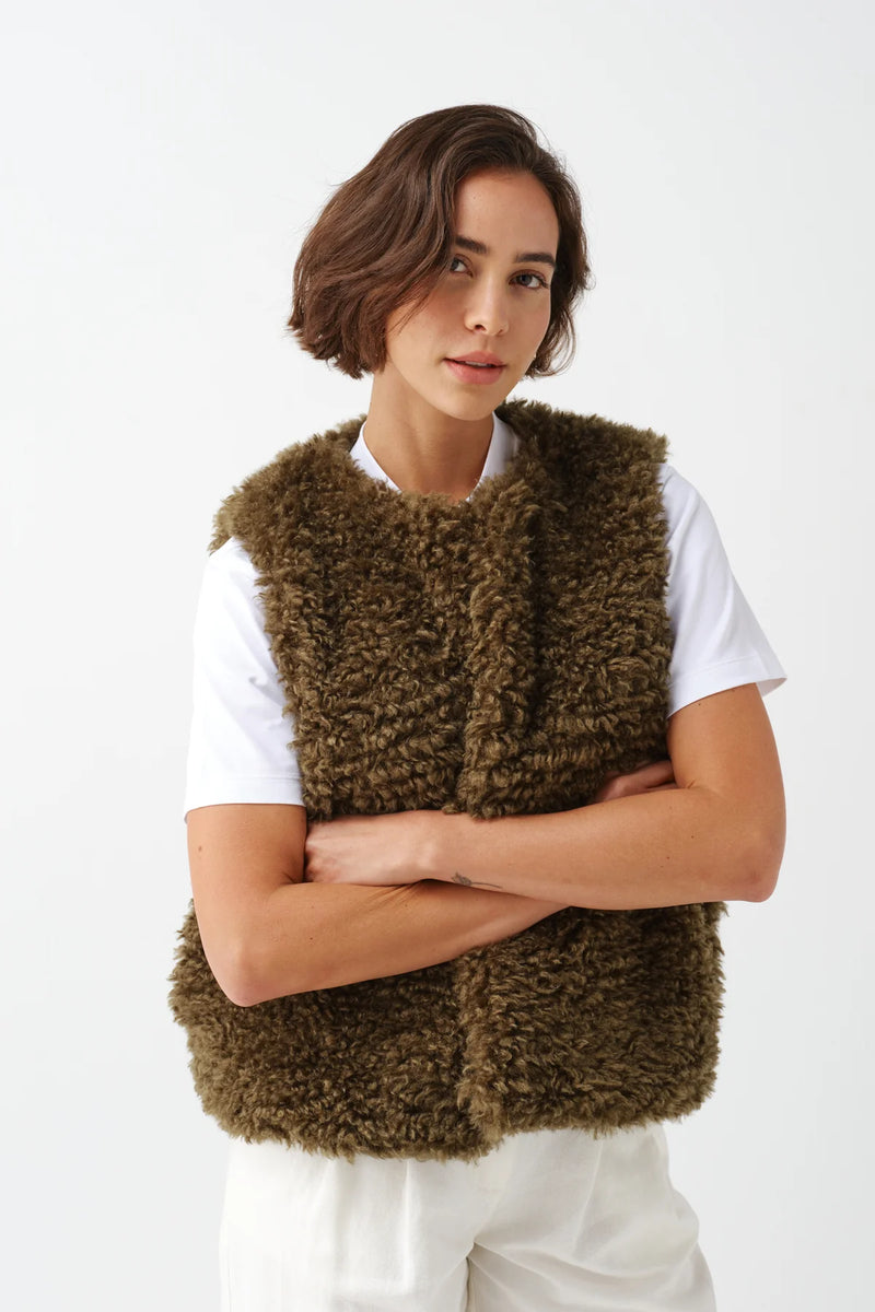 Vinnie Faux Sheepskin Gilet