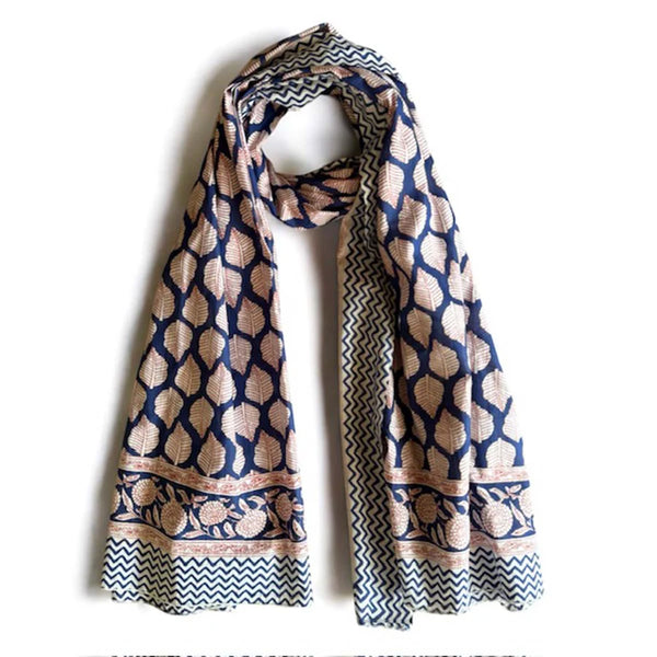 Jaya block navy Scarf