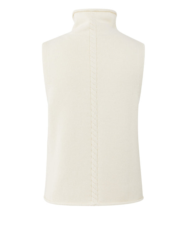 Sleeveless cable sweater