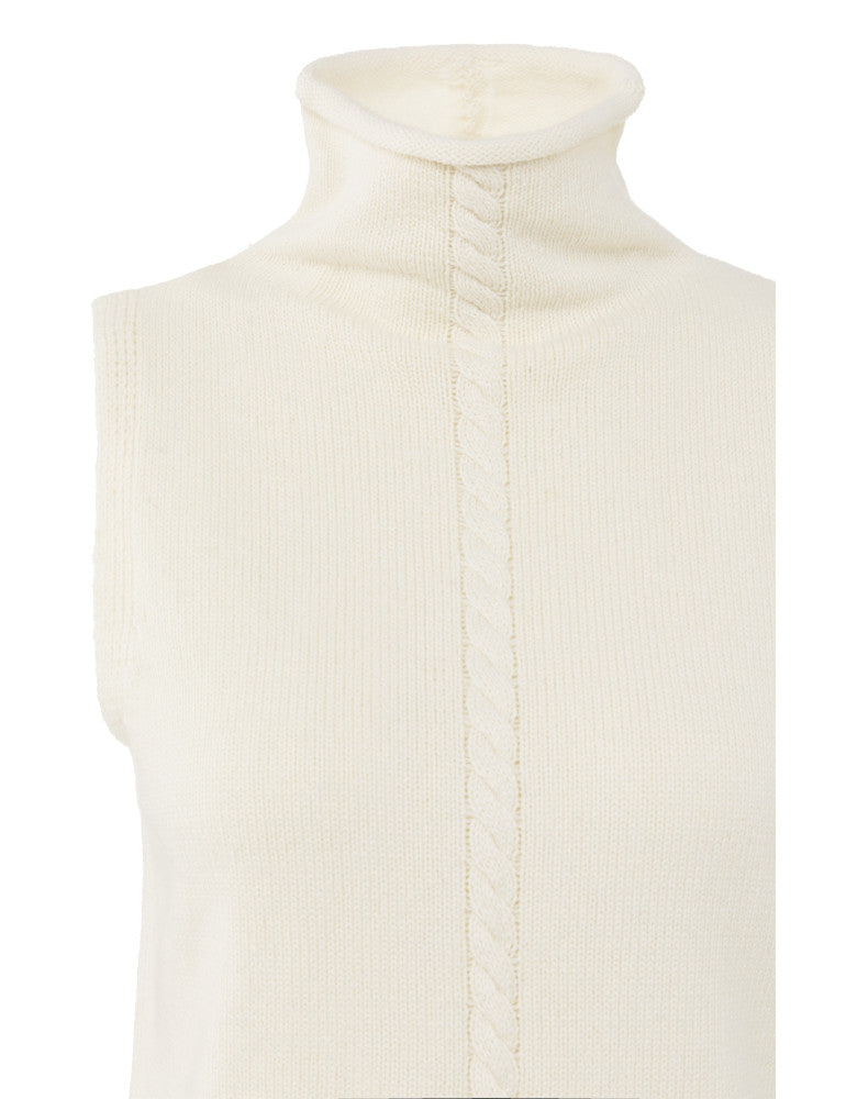 Sleeveless cable sweater