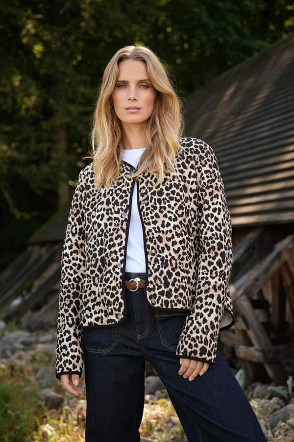 Tia Leopard Print Quilted Jacket