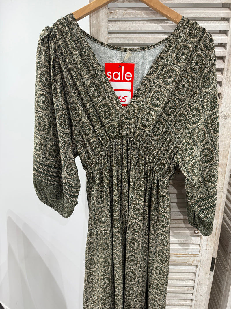 V Neck Betsy Printed Dress