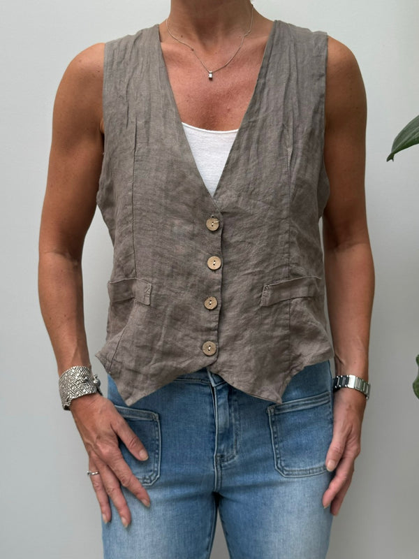 Jen Linen Waistcoat