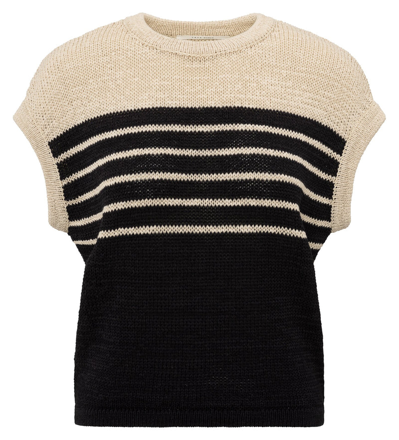 Sleeveless striped sweater
