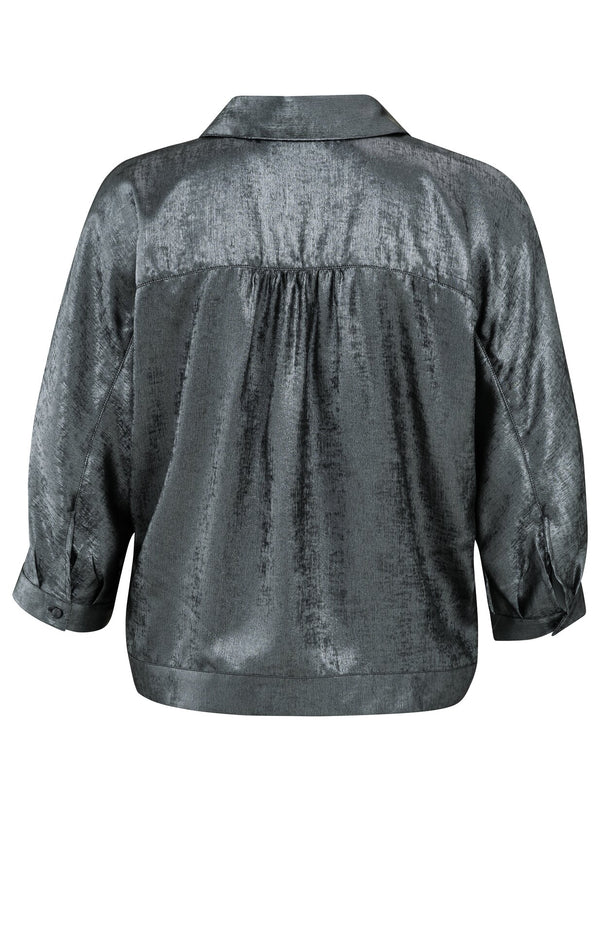 Metallic batwing blouse