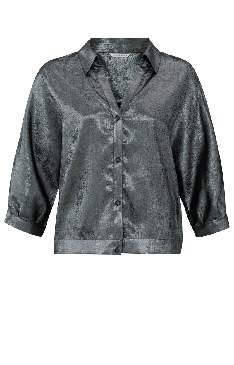 Metallic batwing blouse