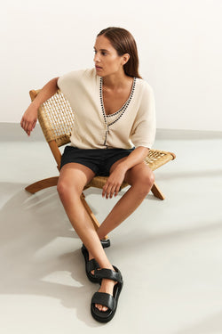 Linen mix cardigan