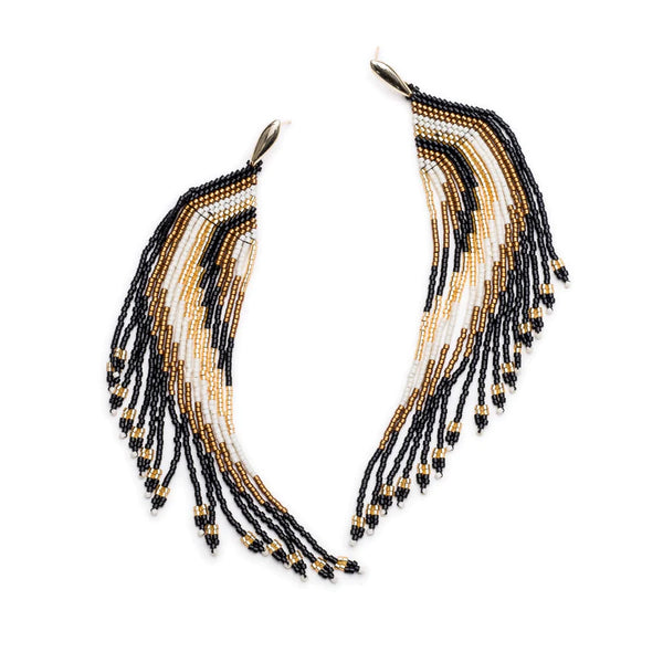 Lynx Quetzal Crystal Fringe Earrings