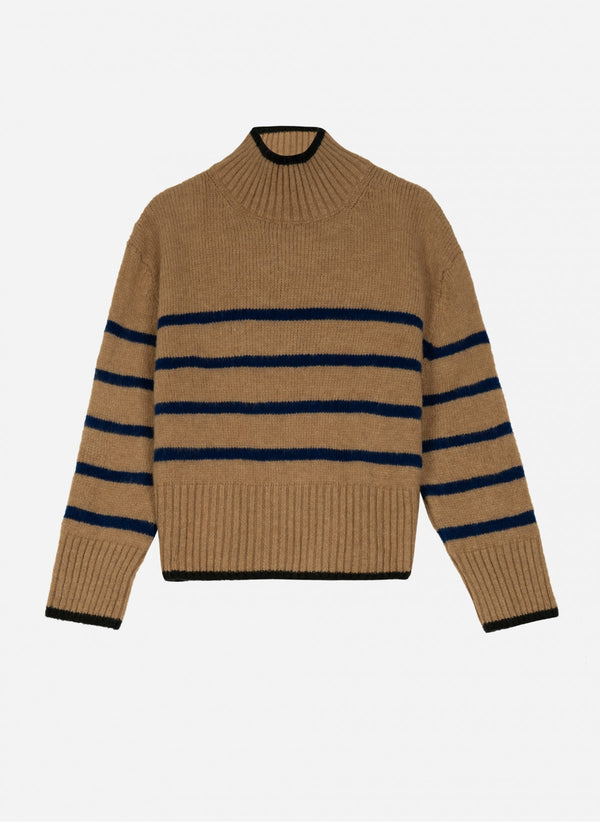 Reese Striped Knit Camel