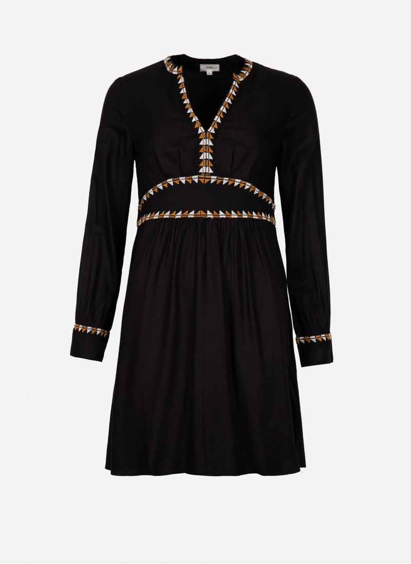 Bette Embroidered Dress Noir