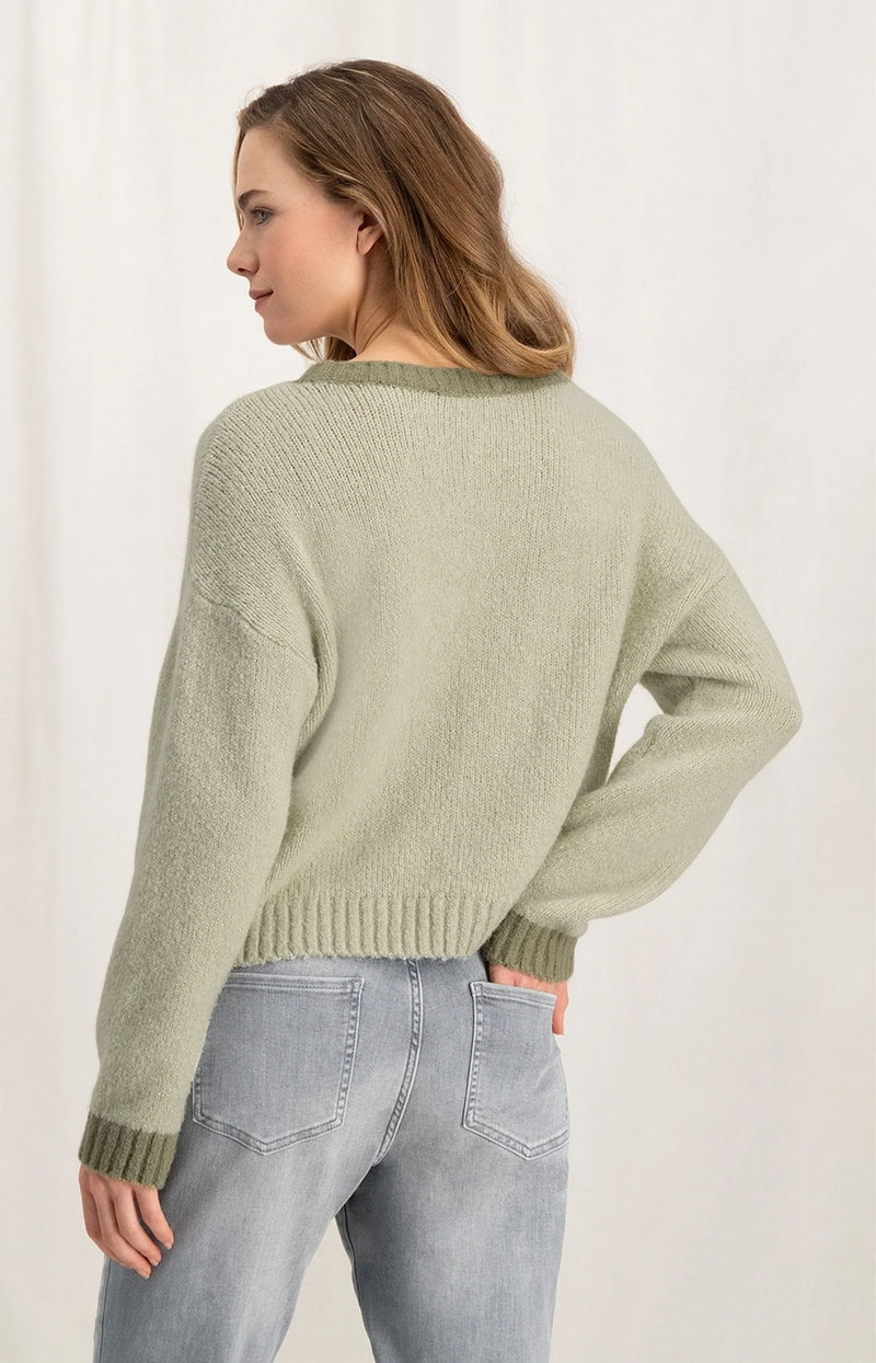 Maya Contrast Sweater Beige