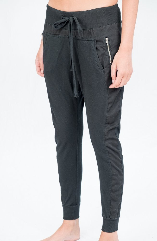 Zipped Joggers in Charcoal