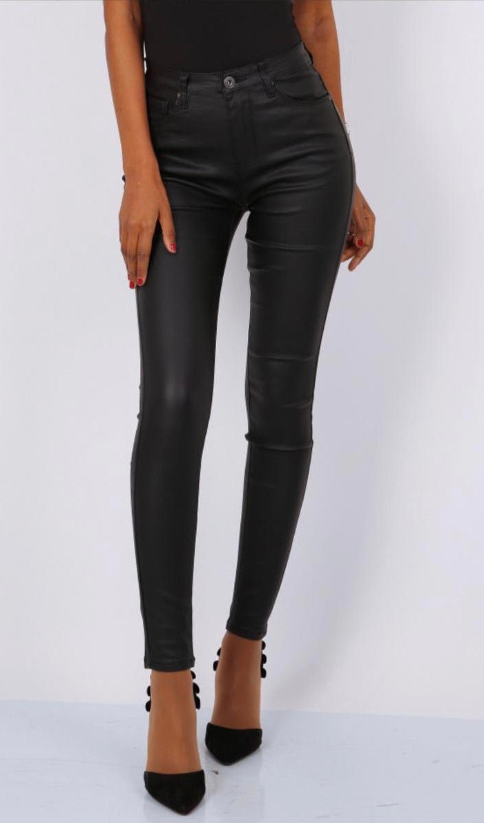 Cara Coated Jean Charcoal