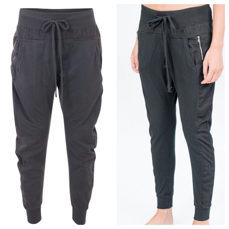 Zipped Joggers in Charcoal